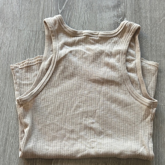 Sundry Ribbed Tank Top - Light Tan - Picture 3 of 3